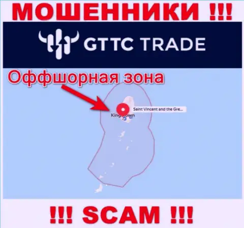 КИДАЛЫ GTTC Trade зарегистрированы довольно-таки далеко, на территории - Saint Vincent and the Grenadines