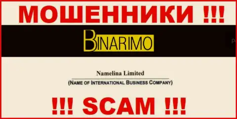 Юр. лицом Бинаримо Ком считается - Namelina Limited