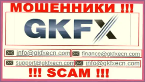 В контактных данных, на сайте мошенников GKFX Internet Yatirimlari Limited Sirketi, размещена эта электронная почта