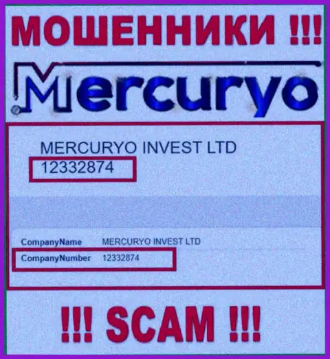 Номер регистрации противоправно действующей организации Меркурио Ко - 12332874