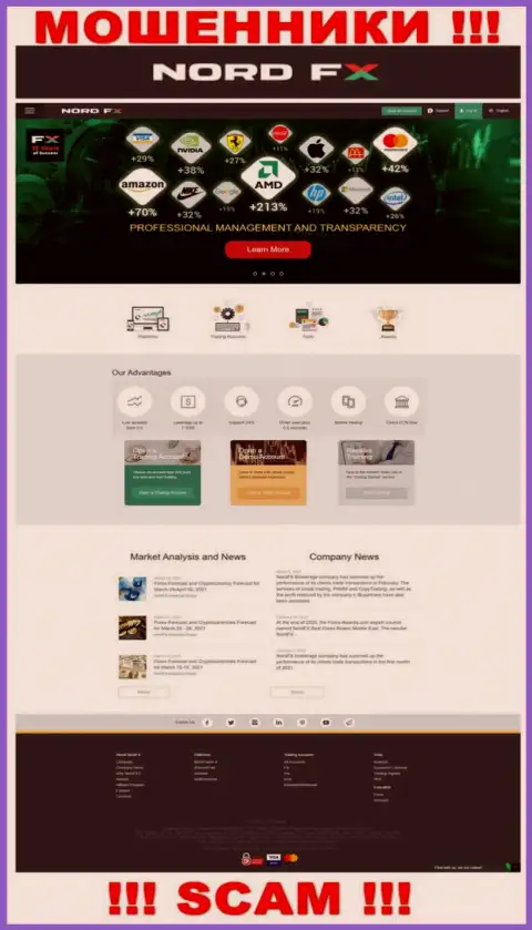 Официальный веб-сайт Норд ФХ - это лохотрон с заманчивой обложкой