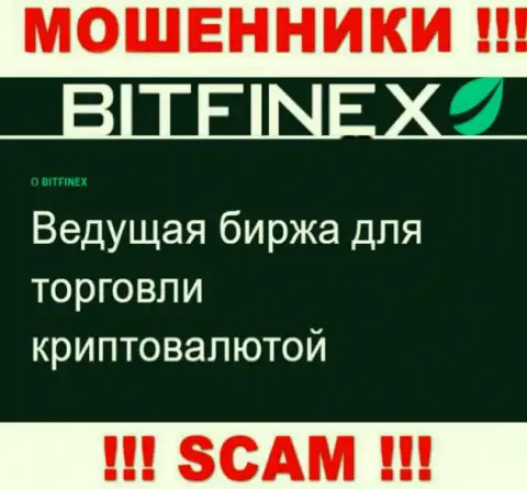 Основная деятельность Bitfinex - это Криптоторговля, осторожно, прокручивают делишки преступно