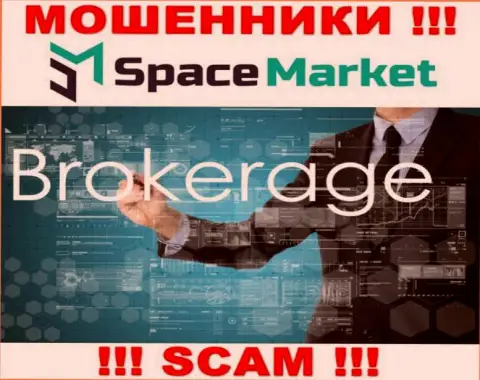 Направление деятельности жульнической организации Space Market это Broker
