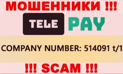 Номер регистрации TelePay, который показан ворюгами на их web-ресурсе: 514091 t/1