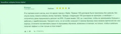 Отзывы биржевых трейдеров об Форекс компании Kiplar на ресурсе Forex4free Ru