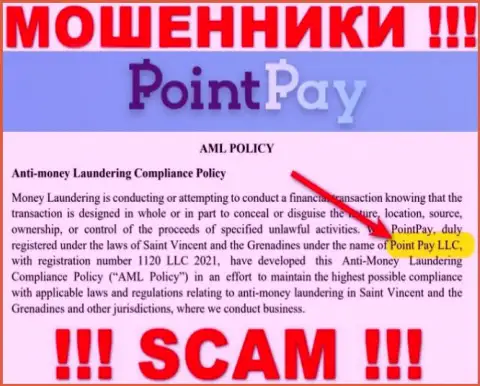 Компанией PointPay руководит Point Pay LLC - информация с официального веб-портала обманщиков