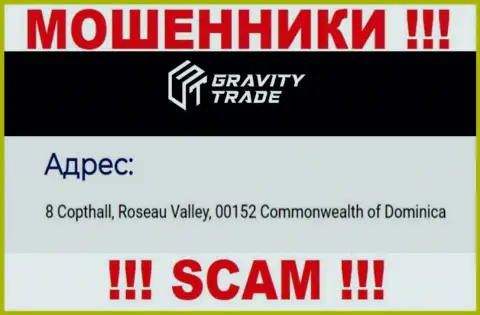 IBC 00018 8 Copthall, Roseau Valley, 00152 Commonwealth of Dominica - это оффшорный официальный адрес Гравити-Трейд Ком, предоставленный на web-сервисе данных мошенников