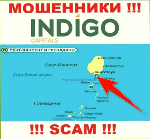 Жулики Indigo Capitals базируются на территории - Kingstown, St Vincent and the Grenadines