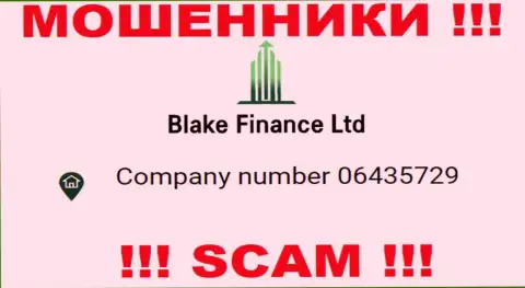 Номер регистрации очередных мошенников всемирной сети конторы Blake Finance Ltd - 06435729