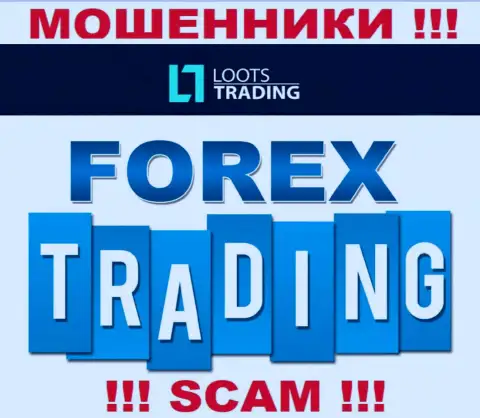 Loots Trading обманывают, оказывая мошеннические услуги в сфере Форекс