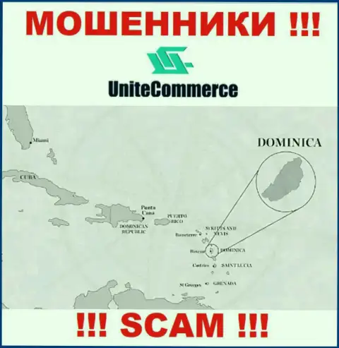 UniteCommerce находятся в оффшоре, на территории - Commonwealth of Dominica