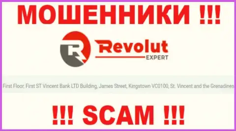 На интернет-портале махинаторов RevolutExpert Ltd написано, что они находятся в оффшорной зоне - First Floor, First ST Vincent Bank LTD Building, James Street, Kingstown VC0100, St. Vincent and the Grenadines, осторожнее