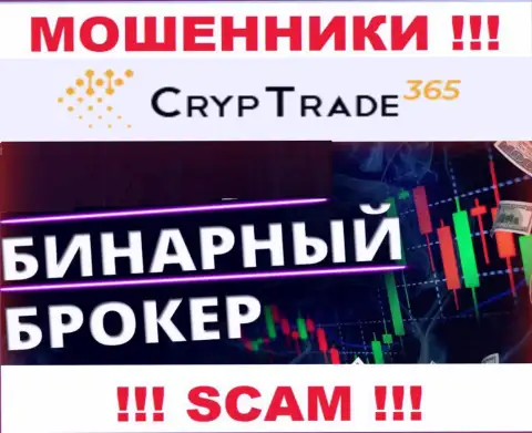 Cryp Trade 365 обманывают, предоставляя незаконные услуги в сфере Брокер бинарных опционов