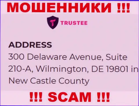 Компания Trustee Wallet находится в оффшорной зоне по адресу - 300 Delaware Avenue, Suite 210-A, Wilmington, DE 19801 in New Castle County, USA - явно мошенники !!!
