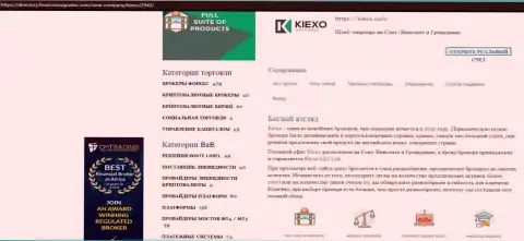 Обзорный материал о условиях для трейдинга форекс дилера Kiexo Com, размещенный на сайте директори финансмагнатес Ком