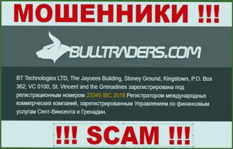 Bulltraders Com - это ВОРЫ, номер регистрации (23345 IBC 2016) этому не мешает