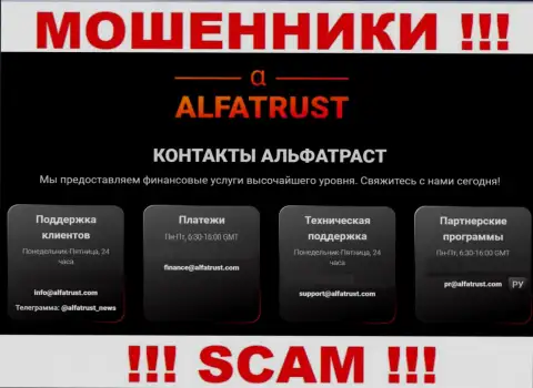 Предупреждаем, не торопитесь писать сообщения на е-майл internet-мошенников AlfaTrust, рискуете остаться без финансовых средств