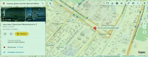 Представленный одним из сотрудников 770 Capital адрес места нахождения преступной форекс организации на Yandex Maps